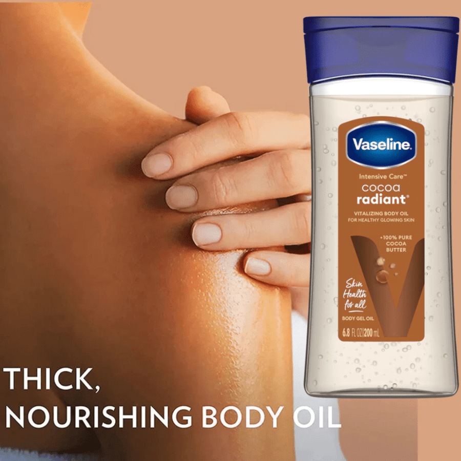Vaseline Intensive Care Cocoa Radiant Body Oil Gel - 200ml-Bealy Store
